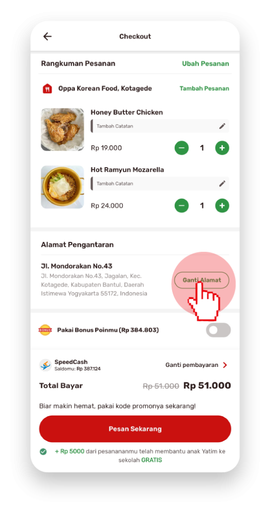 Keranjang makanan JogjaFood